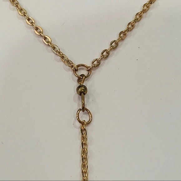 💐5/25 southwestern long Y drop gold tone necklace - Picture 3 of 7
